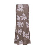 Fongt Sen Huahua Print Low-Rise Thin Half-Dress Babes Babes Babes Babes Thorny A-Word Long Skirt