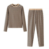 Fongt Women's INS Explosion Fashion Stylish Stable Stile Stile Slams Printed Pants Set