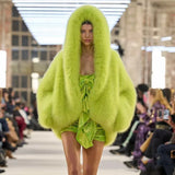 Fongt Imitation Fox Fur Wool Green Fur Coat Female Senior Feeling Super Good-Looking Hairy 2025 Autumn And Winter New