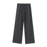 Fongt Wind Casual Set 2025 Summer Long Sleeve V-Neck Bow Tie With Loose-Fitting Shirt Broad Leggings