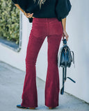 Fongt Autumn And Winter Women's Solid Color High Waist Repair Micro-Trumpet Trousers Cord Velvet Tight Waist Casual Pants