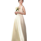 Fongt Certificate Beautiful Engagement Dress Can Wear A Simple Temperament Bow To Waist French Sling Dress