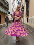 Fongt Mesh-Printing Dress In Spring/Summer 2025 INS Holiday Casual Party Dress