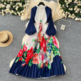 Fongt Collar Nail Bead Lantern Sleeve Pearl Belt To Collect Long-Term Printed Pressure Skirt