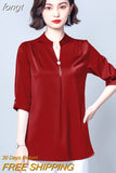 Women's Blouse Fashion Solid Tops for Women Half Length Sleeve Top V-neck Loose 2023 Female Clothing OL Basic Sexy