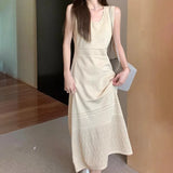 Fongt Knitted Sling Vest Dress Women's Summer 2025 New Feeling Inside The Seaside Dress Small