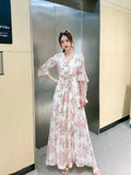 Fongt New Sling Style High-Waisted Dress Temperament Commuter National Style Dress With Inner Lining