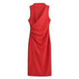 Fongt Midi Dress 2025 Spring/Summer Banquet Sleeveless Dresses In The Long Dress