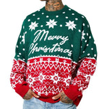 Fongt Men's Autumn/Winter Christmas Knitted Christmas Jackcase Christmas T-Shirts With Loose Hooded Sweater