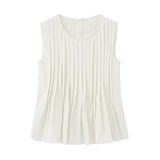 Fongt Women's Clothing INS Net Red Explosion Pure Color Foldless Sleeveless Vest Top