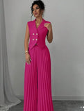 Fongt New Fashion Vest 100-Folded Skirt Suit Women's Clothing