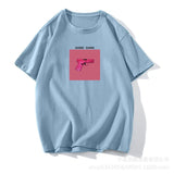 Fongt Ins Wind Printing T-Shirts For Women's Summer New Loose Round-Neck Cotton Short-Sleeved Top