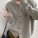 Fongt Wind Round-Neck Knitted Sweater Coat Women's Spring And Autumn Design Small Knitted Cardigan Small Bottom