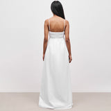 Fongt Summer New Women's Solid Color Slings To Take Long Dress Sleeveless Casual Comfortable Skirt