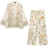 Fongt Women's Summer New Fashion Simple Loose Print Leisure Set
