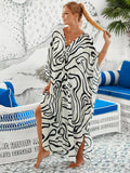 Fongt Robe Beach Coat Beach Vacation Sunscreen Long Dress Bikini Blouse Swimsuit Over A
