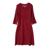 dress 2023 spring and autumn new style large size women's medium sleeve medium length A-line