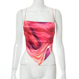 Print Corset Top 2021 Summer Clothes For Women Backless Halter Tank Sexy Crop Tops Y2K 90s E-Girl Fairy Grunge Harajuku