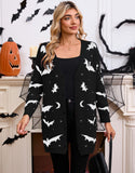 Fongt New Women's Sweater Halloween Bat With Long-Sleeved Cloaked Shirt Jacket