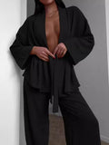 Fongt Women's Loose Comfortable Nine-Sleeve Trousers Pyjamas Two Sets Of Homewear Women