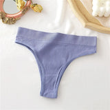 Seamless Women's Panties And Thongs Woman High Waisted Soft Woman G-String Solid Colors Sexy Underpants For
