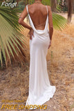 Chain Patchwork Women Soil Satin Strap Maxi Dress Loose Backless Sexy Streetwear Festival Clothing Evening Elegant