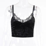 Summer Sexy Navel Vest Women's Dark Dress Lace Lace Halter Top-Outfit