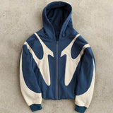 Fongt Hung Punk Hoodie Splicing Hoodie Casual Commuter Top