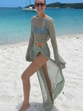 Fongt Strap Short Coat Beach Seaside Sexy Open-Fork Strap Half-Dress Two-Piece