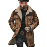 Fongt Autumn And Winter Men's Coat Velvet Jacket Multi-Pocket Zipper Coat