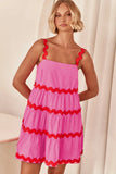 Fongt Spring And Summer New Loose, Sweet And Fresh Lace Splicing Short Dress 88228-Outfit