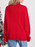 Fongt Women's Clothing For Autumn And Winter 2025 Loose Christmas Elk Tweed Casual Long-Sleeved Sweater