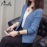 Knitted Cardigan Women 2022 Autumn Long Sleeve V Neck Women's Sweater Cardigan Female Open Stitch Pull Femme