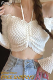 Women Sexy Off Shoulder T-shirts Autumn Winter 2023 Crop Top Clothing y2k Harajuku Luxury Vintage Long Sleeve Top