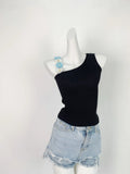 Fongt Color Lemon Yellow Vest Female Dopamine Wear With Stereo Flower Sling Handmade Hook Flower Diagonal Shoulder Top-Outfit