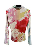 Fongt Personality Shirt Women 2025 Spring New Standing Collar Irregular Printing High-End Long-Sleeved Women's
