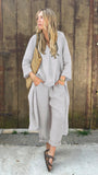 Fongt Explosion. Women's Casual Cotton Set Long-Sleeved Round Collar Trousers Casual Set