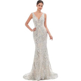 Fongt New Annual Evening Dress Sleeveless Sexy V-Neck Dress Party