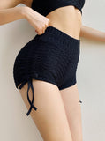 Fongt Leggings Summer New Women's Splicing Body Yoga Pants Three-Pointed Bow Shorts