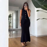 Fongt Summer New Women's Fashion Bodysuit Body Armor Solid Dress Dress Dress Suit