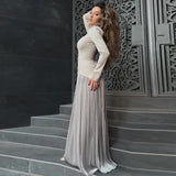 Fongt Autumn New Solid Fashion Splicing Design Round Collared 100-Folded Dress Girl