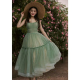 Light Pink Short Prom Dresses Spaghetti Straps Tiered Tulle Prom Gowns Sweeheart Tea-Length Wedding Party