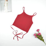 Waist Cross Rope Bare Back Small Sling Vest Short Umbilization Bottom Back Hollow