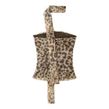 Fongt Summer New Breast-Wear Women's Fashion Animal Print Leopard Pattern Net Skirt Suit