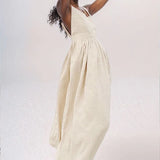 Fongt 2024 Women's Wear Elegant Back Sen Sexy V Neck High Waist Fashion Slip