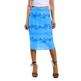 Summer Women Boho Beach Casual Style Skirts Female High Waist Floral Printing Orange Midi Skirt Party Holiday