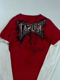 Fongt Street Trendy TAPOUT Printed T-Shirt Fake Two-Piece Blouse Casual Hip-Hop Long-Sleeved T-Shirt