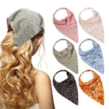 Flower Print Hair Scarf Floral Triangle Bandanas For WomenG Girls 2021 Boho Elastic Hair bands Headband Hair