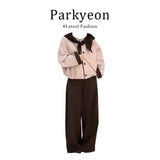 Fongt Long-Sleeved Polo Shirt Shirt Black Fake Two-Piece Suit Pants Two-Piece Suit