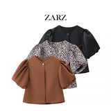 Fongt Homemade New Women's Classic Fashion Spring Fashion Casual Bubble Sleeve Shirt